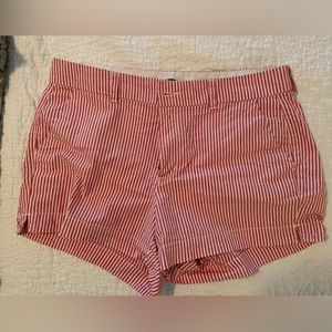 Pink & White striped Old Navy khaki shorts